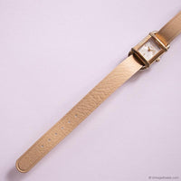 Vintage Rectangular Timex Watch for Women | Dainty Gold-tone Watch