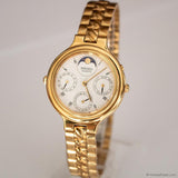 Vintage Seiko 3F38-6200 R1 Moon-phase Watch | Gold-tone Watch Unisex