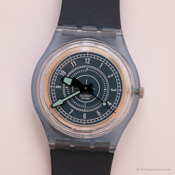 1991 Swatch SKN104 BLUEJACKET Watch | 90s Blue Swatch Vintage
