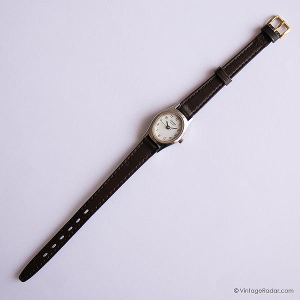 Sharp Face Watch Vintage Sharp Quartz Watch for Women | Tiny Oval Silver-tone Watch ...