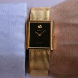 Vintage Rally Tank Watch for Men | Gold-tone Rectangular Gents Watch