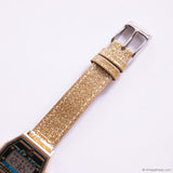 Retro Timex Digital Quartz Watch for Women with Shiny Gold Strap