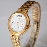 Vintage Seiko 3F38-6200 R1 Moon-phase Watch | Gold-tone Watch Unisex