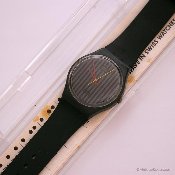 1985 Swatch Standards PINSTRIPE GA102 Watch 80s Collectible Swatch 1985-swatch-standards-pinstripe-ga102-watch-80s-collectible-swatch