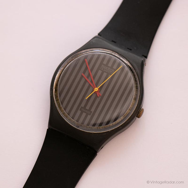 1985 Swatch Standards PINSTRIPE GA102 Watch 80s Collectible Swatch 1985-swatch-standards-pinstripe-ga102-watch-80s-collectible-swatch