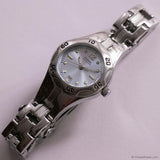 Vintage Silver-tone Fossil Blue-Dial Watch for Women All Stainless Steel