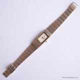 Vintage rechteckige Pierre Rucci Uhr für Damen | Zweifarbiges Kleid Uhr