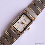 Vintage Rectangular Pierre Rucci Watch for Ladies | Two-tone Dress Watch