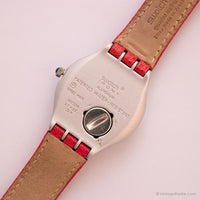 1996 Swatch Ironía ygs1001 prepie reloj | Rojo azul Swatch Antiguo