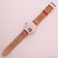 1996 Swatch Ironía ygs1001 prepie reloj | Rojo azul Swatch Antiguo