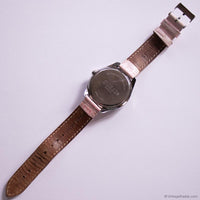 Vintage Silver-tone Guess Watch for Her with Gemstones and Pink Strap