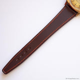 Vintage Timex Electric Dynabeat Date Watch for Men with Brown Strap