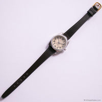 Elegant Vintage Quartz Watch for Ladies | Silver-tone Watch with Brown Strap