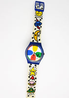 1992 SPACE PEOPLE GN134 Vintage Swatch Watch | Colorful Swatch Watches - Vintage Radar