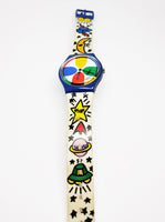 1992 SPACE PEOPLE GN134 Vintage Swatch Watch | Colorful Swatch Watches - Vintage Radar