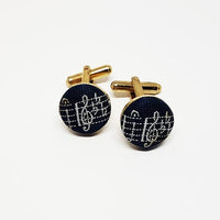 Vintage Gold-tone Cufflinks with Musical Notes | Wedding Accessories
