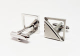 Geometric Vintage Set of Cufflinks | Silver-tone Square Cufflinks