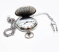 Turquoise and Silver Pocket Watch | Can Be Engraved - Vintage Radar
