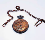 Bronze Hunter Vintage Pocket Watch | Swans Engraved Pocket Watch - Vintage Radar