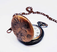 Bronze Hunter Vintage Pocket Watch | Swans Engraved Pocket Watch - Vintage Radar