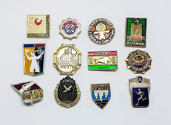 Soviet Vintage Enamel Pins | Enamel Lapel Pins | Set 5 - Vintage Radar