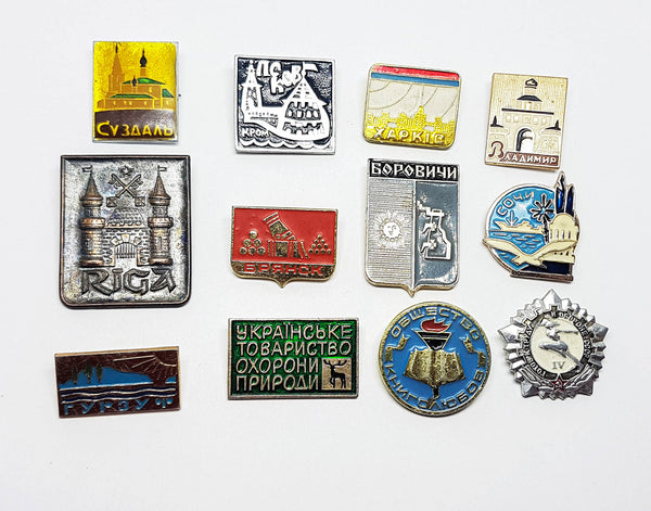 Soviet Vintage Enamel Pins | Enamel Lapel Pins | Set 8 - Vintage Radar