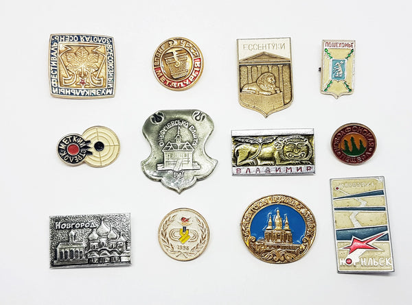 Soviet Vintage Enamel Pins | Enamel Lapel Pins | Set 16 - Vintage Radar