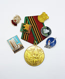 Set of Soviet Vintage Enamel Pins and Vintage Medal | Set 2 - Vintage Radar