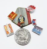 Set of Soviet Vintage Enamel Pins and Vintage Medal | Set 3 - Vintage Radar