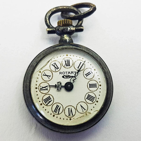 Black Rotary Vintage Pocket Watch | Swiss Pocket Watch - Vintage Radar