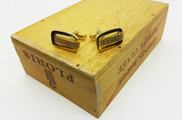 Vintage Set of Golden Cufflinks, Tie Clip and Lapel Pin | Wedding Wear - Vintage Radar