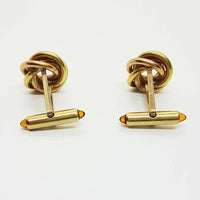 Yellow and Rose-Gold Cufflinks with Intertwined Circles | Wedding Cufflinks - Vintage Radar