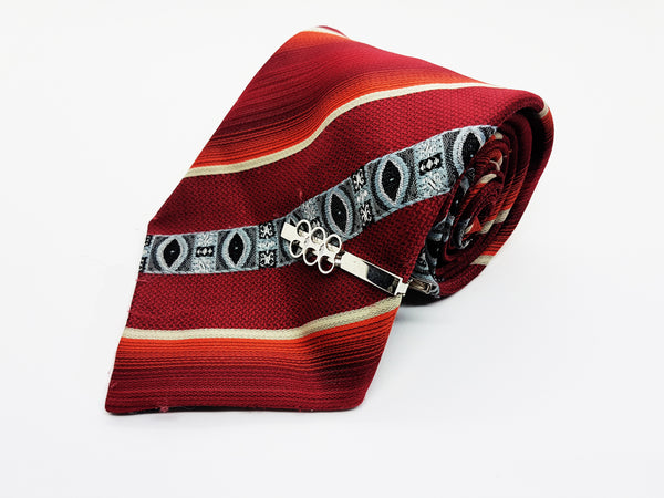 Juwel Textured Red Vintage Tie & Tie Clip | Wedding Collection - Vintage Radar