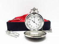 Aviator Style Silver Pocket Watch Vintage | Can Be Engraved Upon Request - Vintage Radar