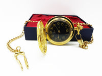 Gold Eagle Pocket Watch Vintage | Can Be Engraved Upon Request - Vintage Radar