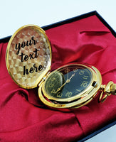 Gold Eagle Pocket Watch Vintage | Can Be Engraved Upon Request - Vintage Radar