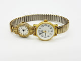 Milan and Timex Double Gold-tone Wrist Watch - Vintage Radar