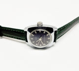 Cadran noir Timex Montre-bracelet mécanique | Petit vintage de 25 mm Timex montre