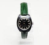 Quadrante nero Timex Orologio da polso meccanico | Piccolo vintage da 25 mm Timex Guadare