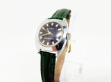 Cadran noir Timex Montre-bracelet mécanique | Petit vintage de 25 mm Timex montre