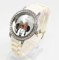Minnie Mouse Disney Watch Women | Silver Diamond Ladies Watch - Vintage Radar