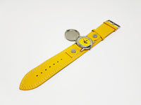 Yellow Smiley Face Watch for Women or Men | Silver-tone Quartz Watch - Vintage Radar