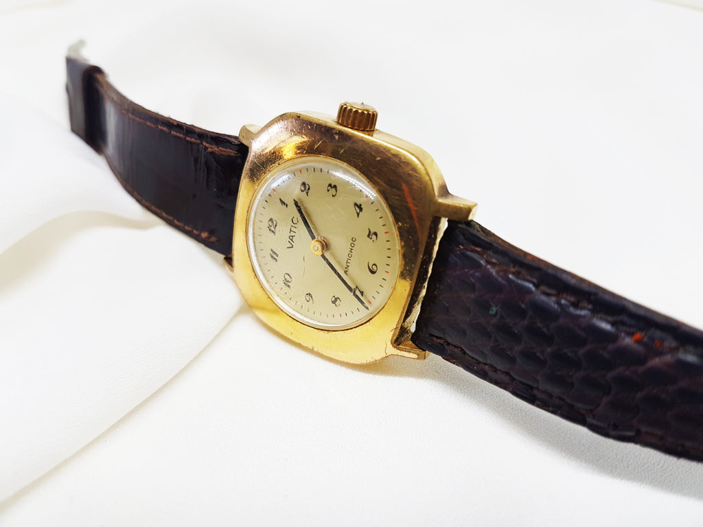 Vatic Gold-tone Vintage Watch for Women | Ladies Mechanical Watch ...