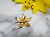 Gold-tone Elegant Flower Brooch, Occasion Wear Vintage Jewelry - Vintage Radar