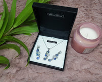 Vintage Silver Necklace and Earrings Set with Swarovski Crystals - Vintage Radar
