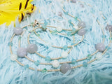 Vintage Pale Blue Beaded Necklace Handcrafted in Ireland - Vintage Radar