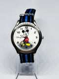 Men's Silver-Tone Mickey Mouse Watch | Large Dial Disney Nato Strap Watch - Vintage Radar