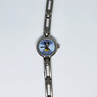 Tiny Mickey Mouse Silver-Tone Watch | Disney Time Works Watch For Women - Vintage Radar