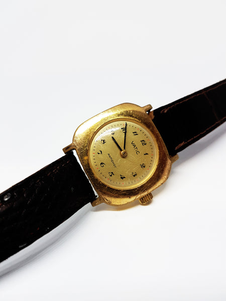 Square VATIC Mechanical Watch | Gold-Tone Watch For Women – Vintage Radar
