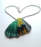 Emerald Green Handpainted Necklace | Seashell Jewelry Collection - Vintage Radar